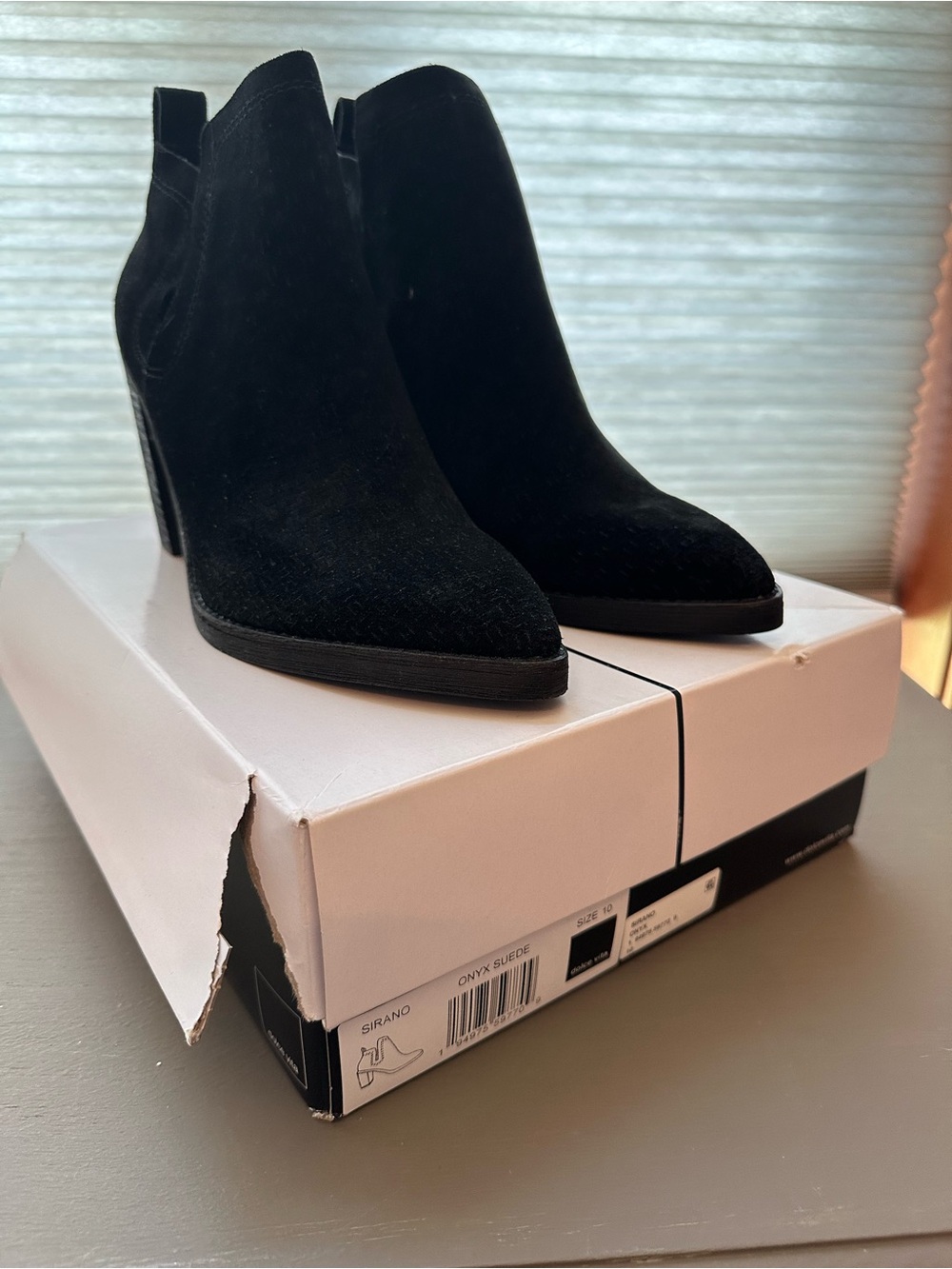 Dolce Vita Onyx Suede Pointed Ankle Booties